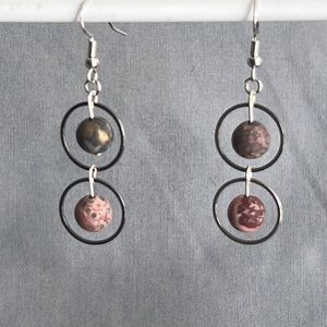 21046 Leopard jasper earrings